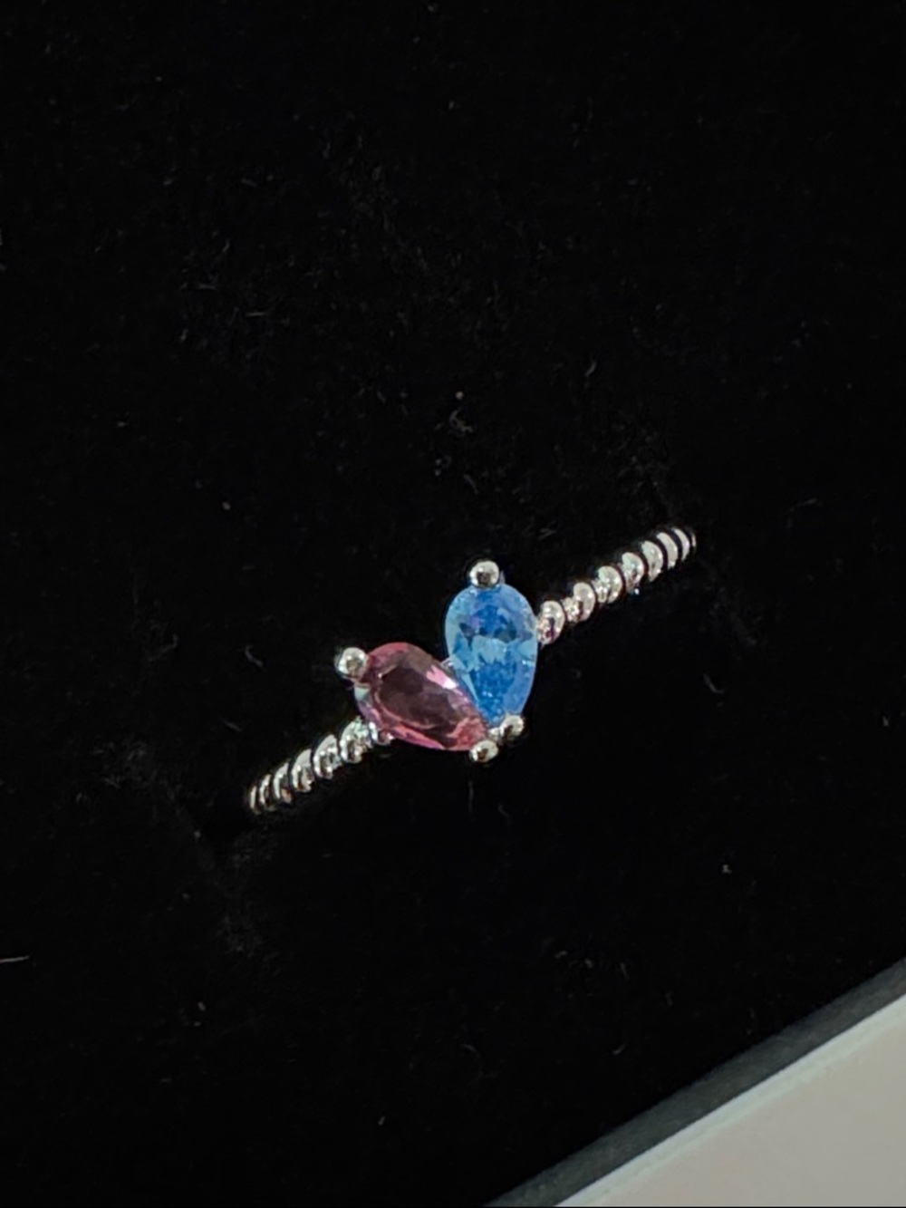 Coco Jewelry Sterling Silver Birthstone Ring July/December Adjustable